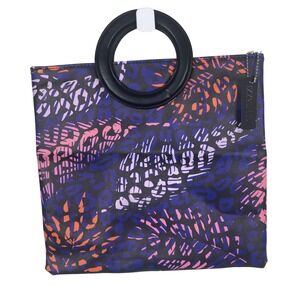 IZZY & LIV Womens Tropical Leaf Print Zipper‎ Pouch Handbag Clutch